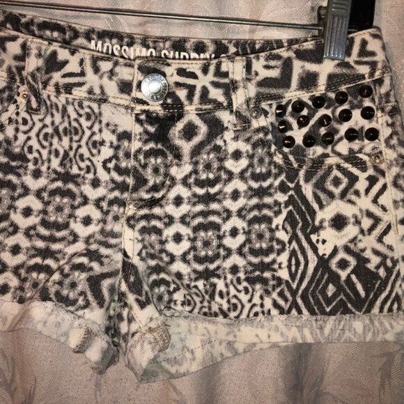 mossimo supply co short shorts black white pockets zipper button size 3 READ - Picture 4 of 7